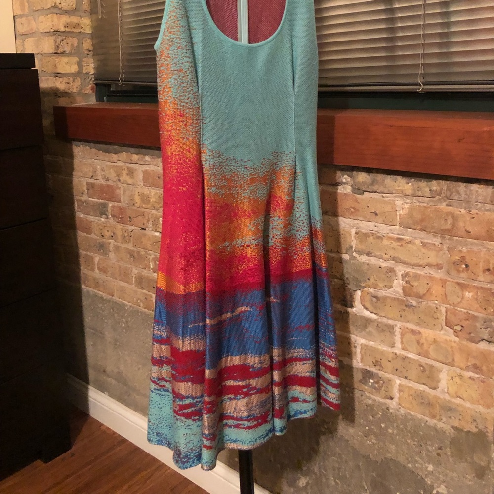 Multicolored, Fit-And-Flair, Anthropologie Dress